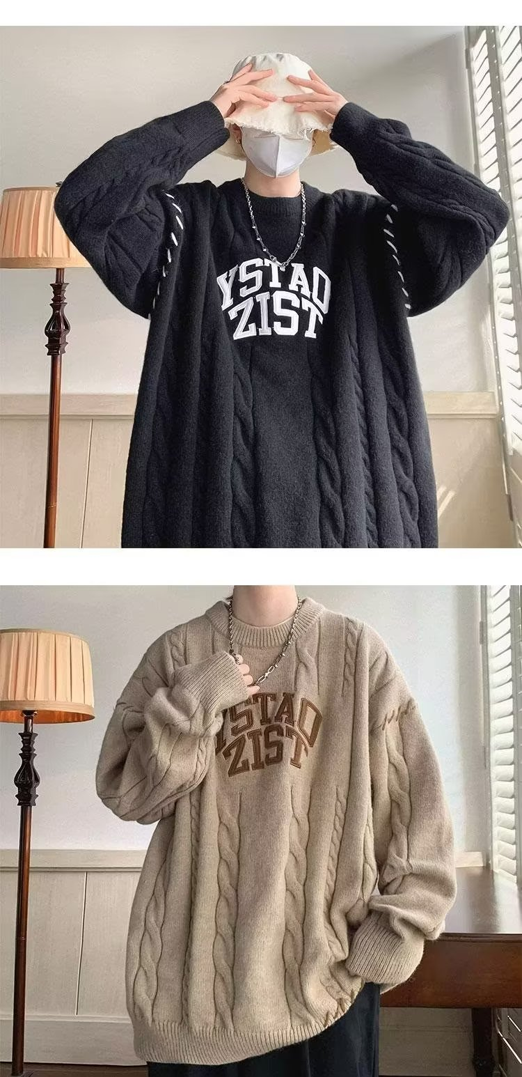 Cable-Knit Crewneck Sweater1