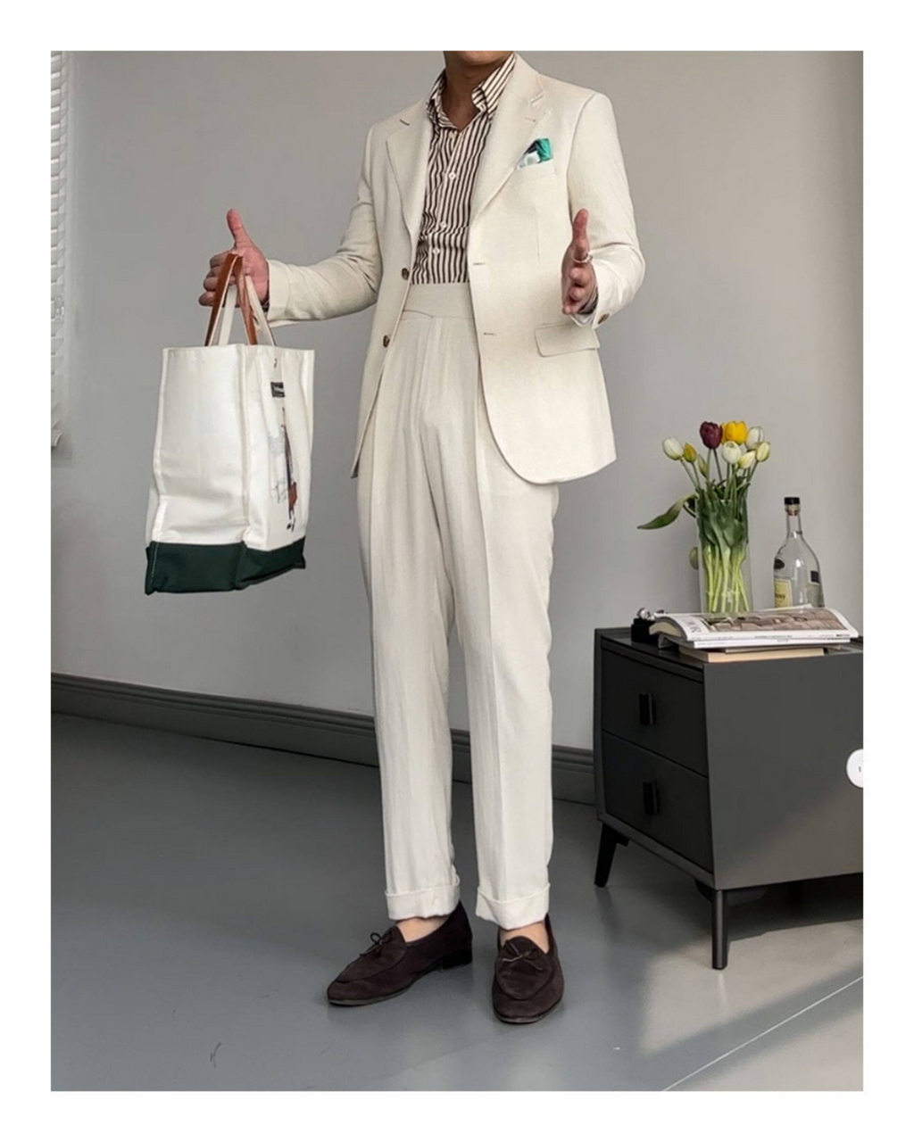 MONSEN Suitory Linen Half-Lined Single-Breasted Suit product image