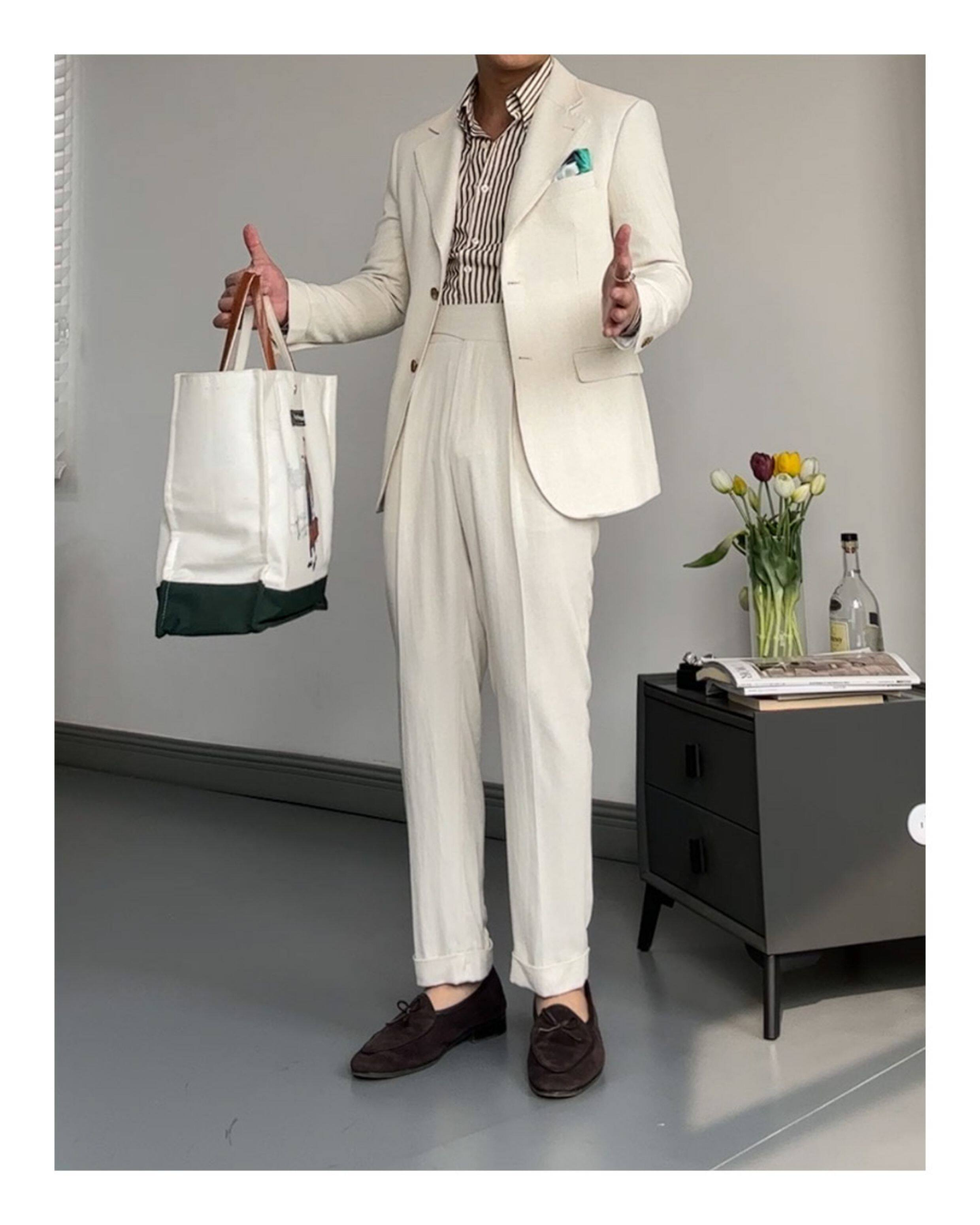 MONSEN Suitory Linen Half-Lined Single-Breasted Suit product image