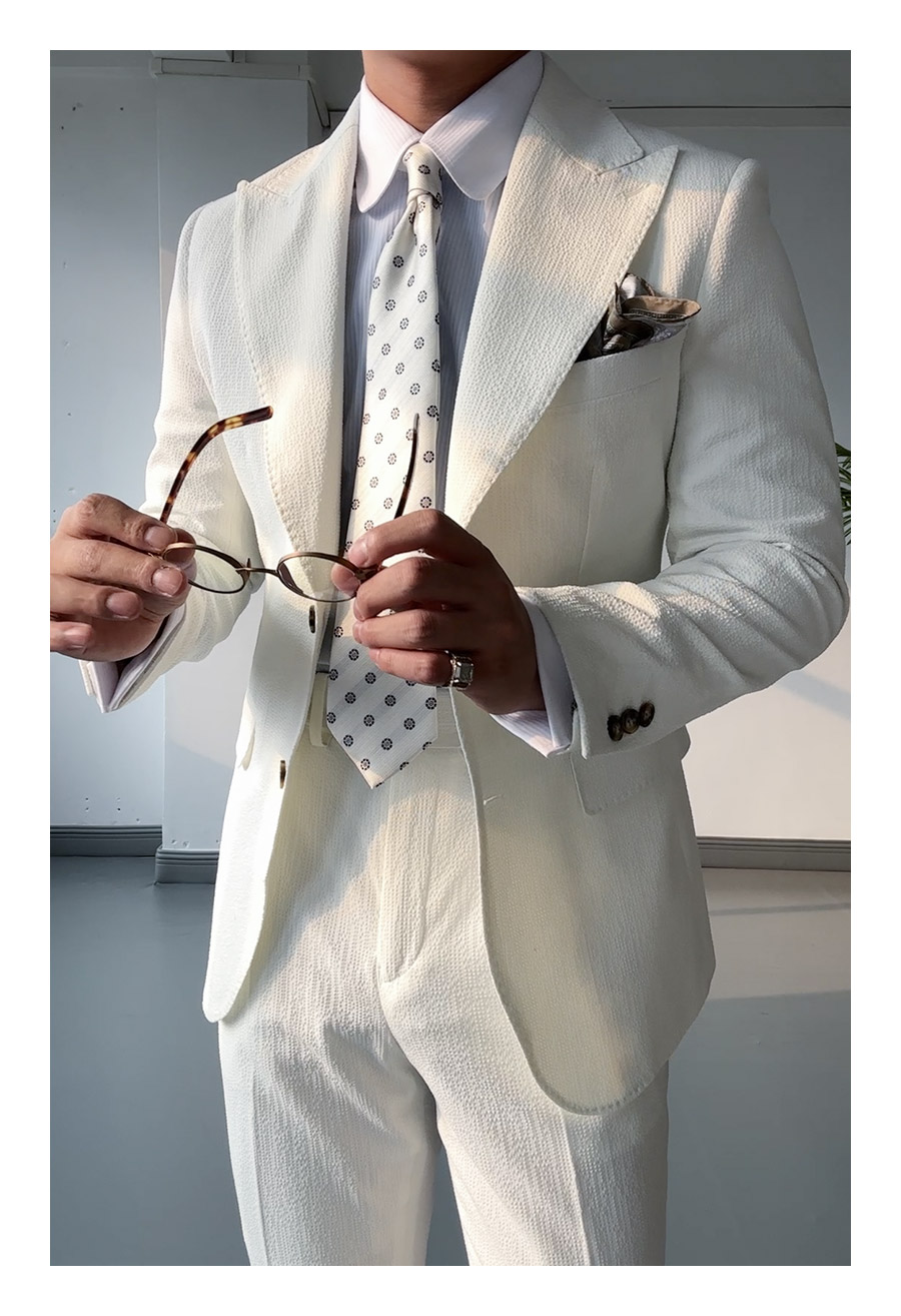 MONSEN Suitory Half-Lined, Stretch Seersucker Suit in Performance Blend product image