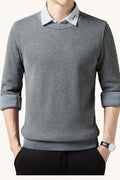 MONSEN Suitory Fake Two-Piece Sweater in Performance Blend front view