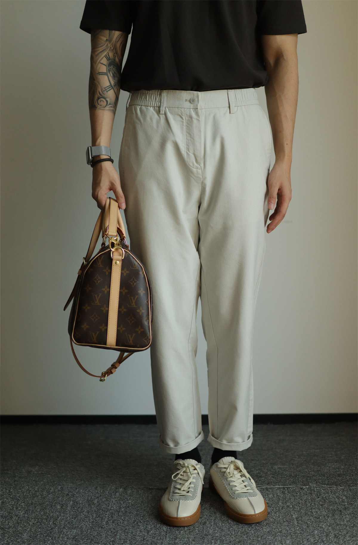 MONSEN Suitory Tencel Straight-Leg Cropped Trousers product image