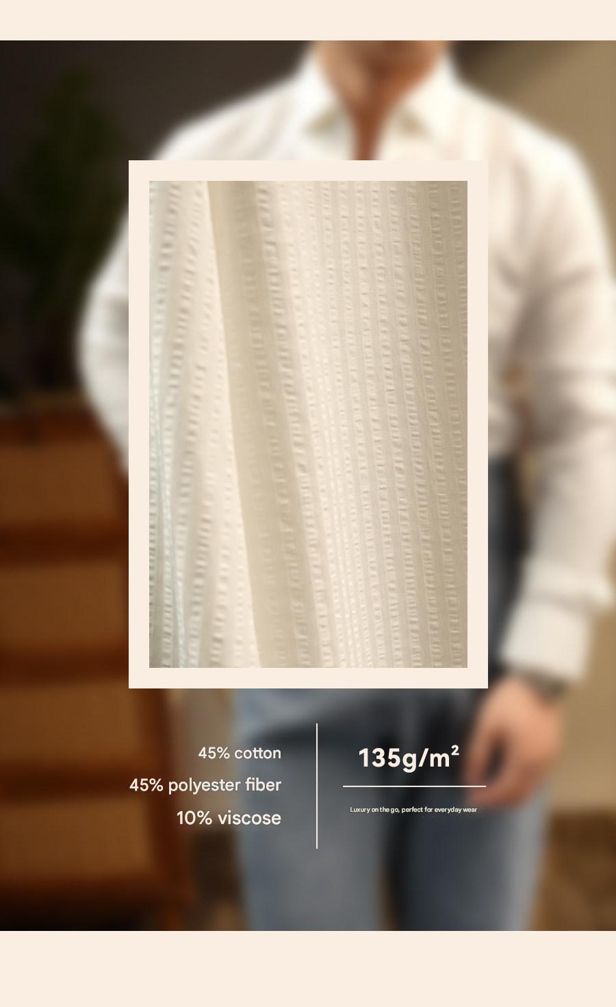 MONSEN Suitory Seersucker One-Piece Collar Shirt in Cotton product image