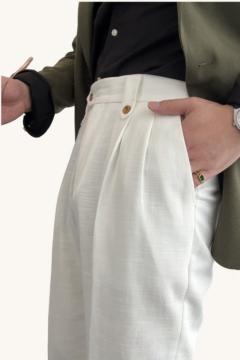 MONSEN Suitory Cotton-Linen Commuter Trousers product image