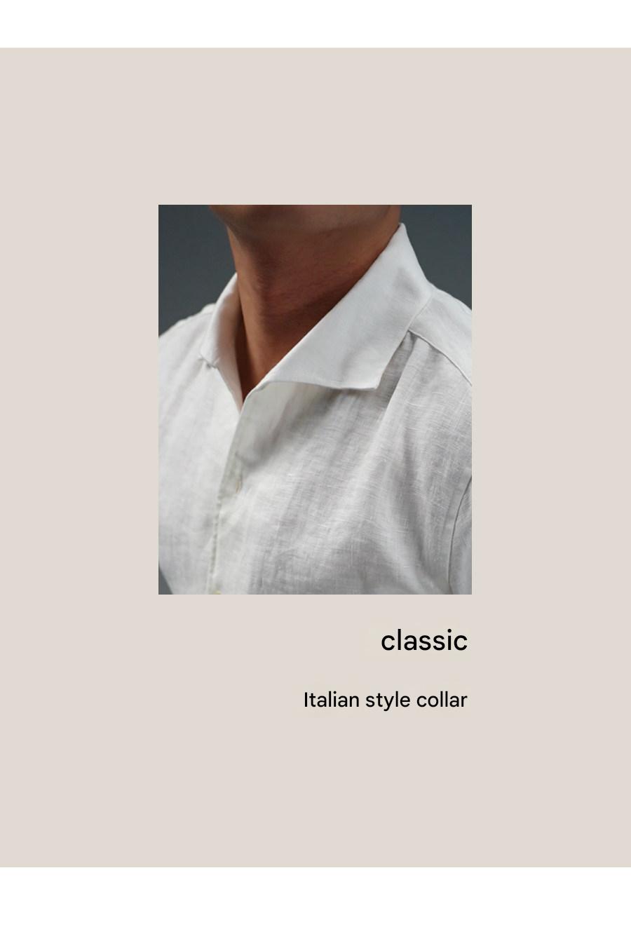 MONSEN Suitory 100% Linen Small V-Neck Shirt product image