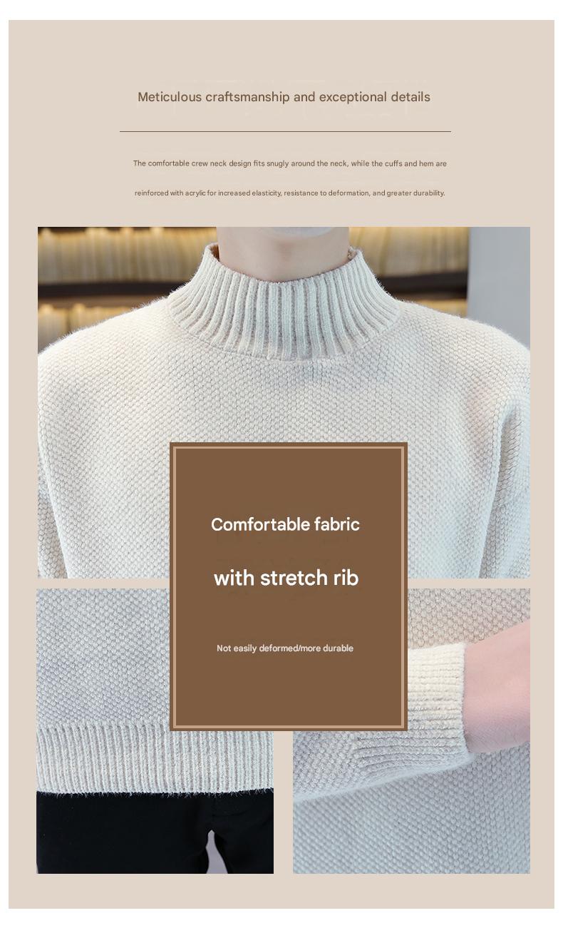 Mock-Neck Fleece Chenille Sweater