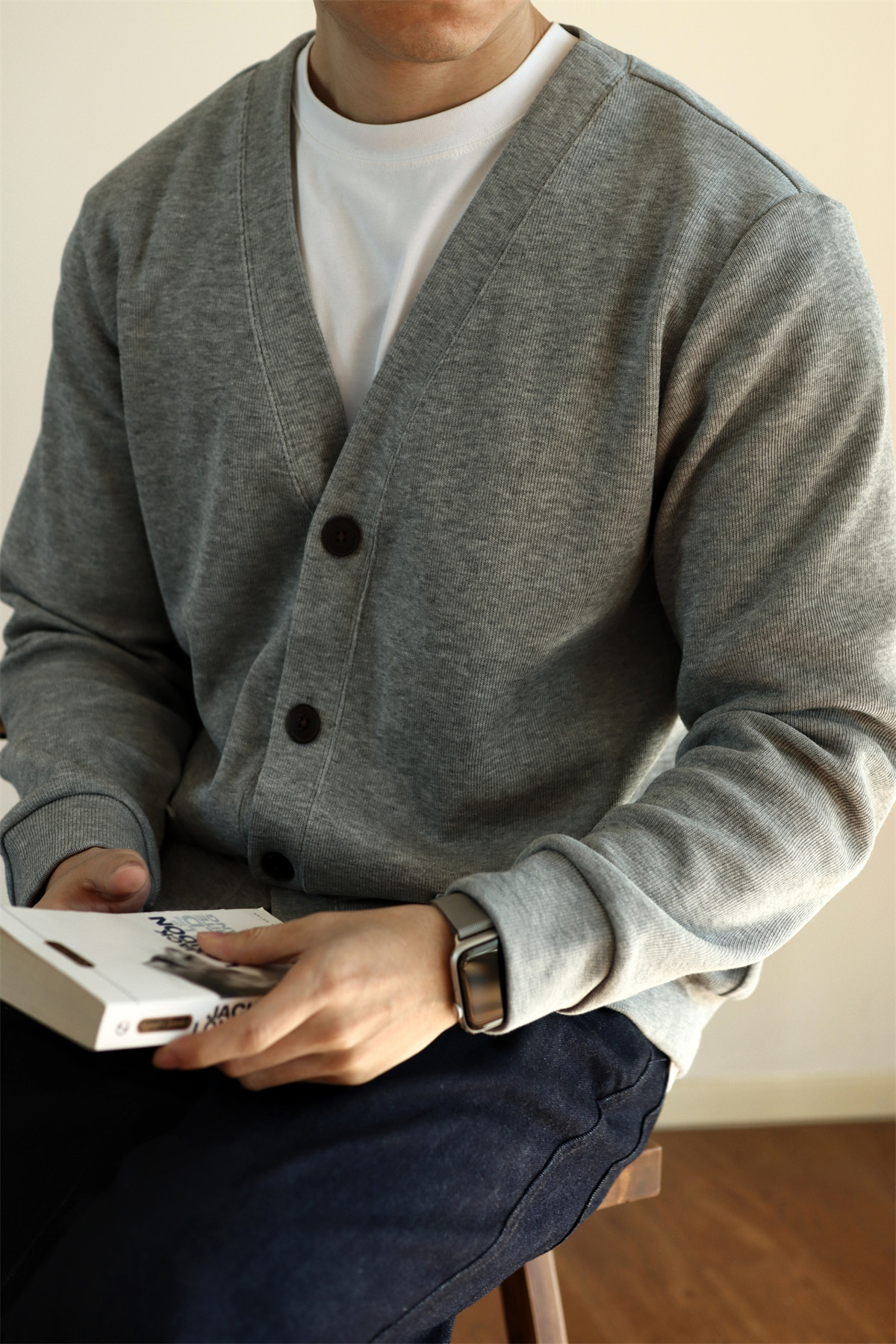 MONSEN Suitory Air-Layer Cotton Knit Cardigan product image