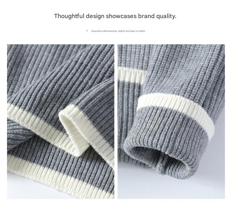 Faux Two-Piece Crewneck Sweater