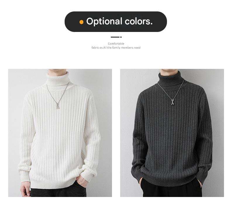 Cotton Turtleneck Stretch Sweater