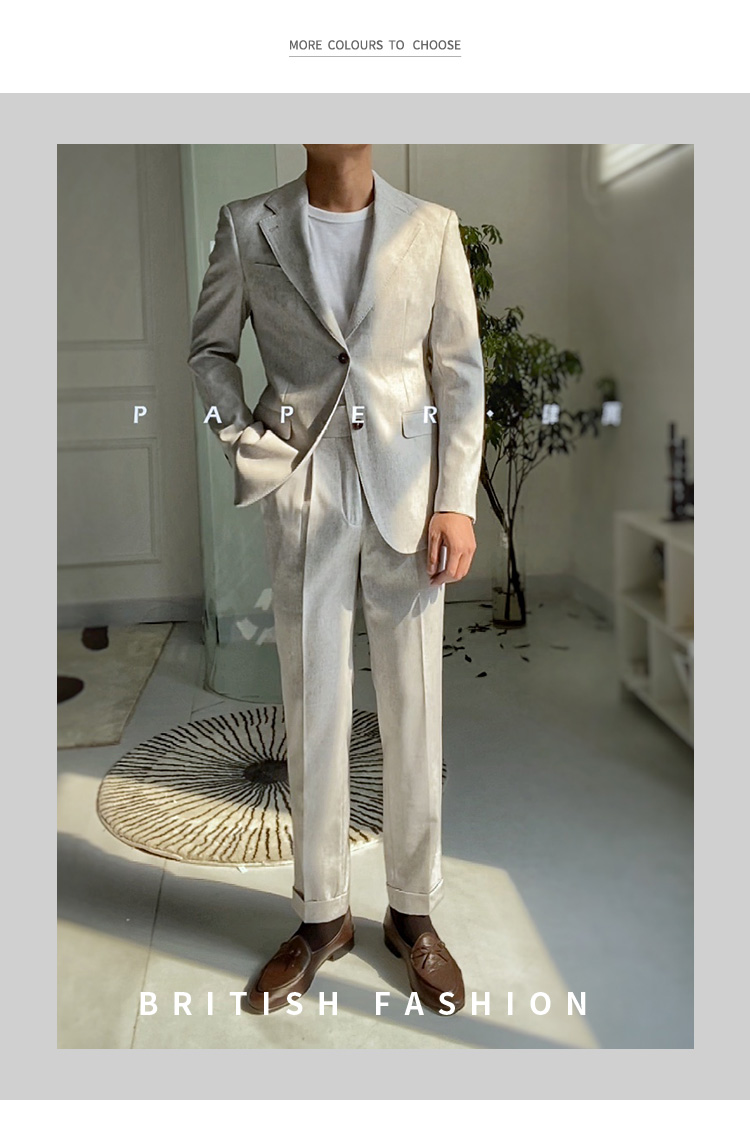 MONSEN Suitory Warm-Tone Italian Casual Blazer in Linen product image