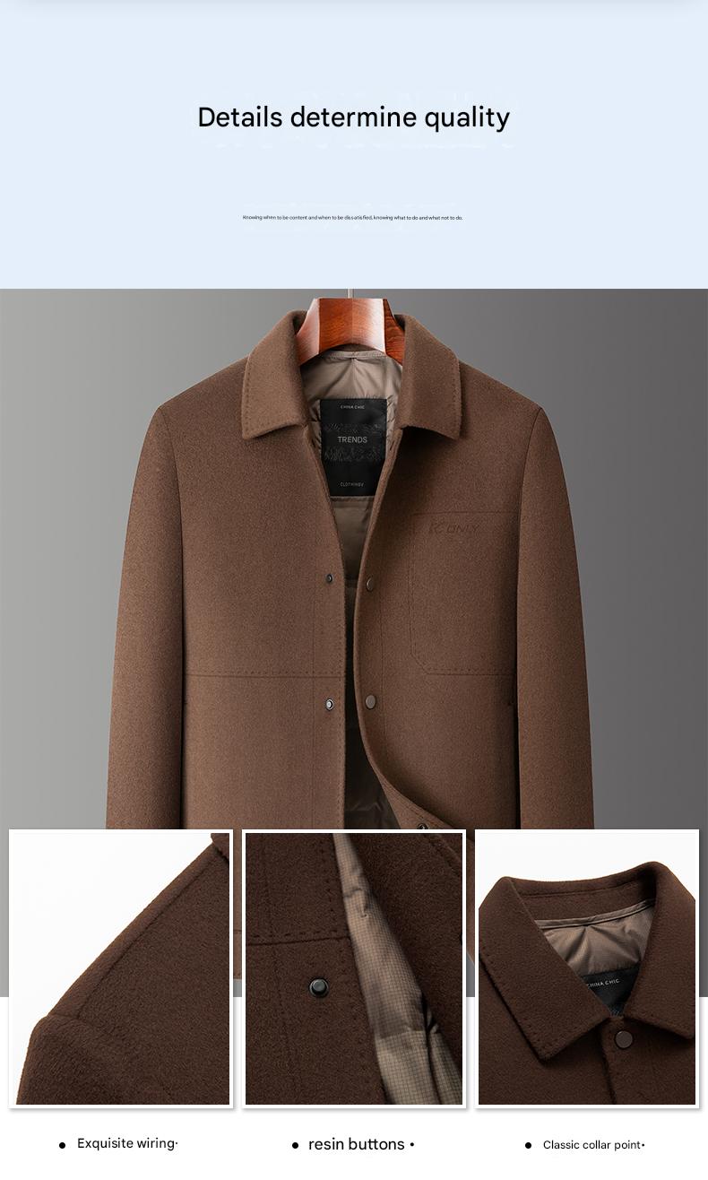 Detachable Down Liner Wool Coat