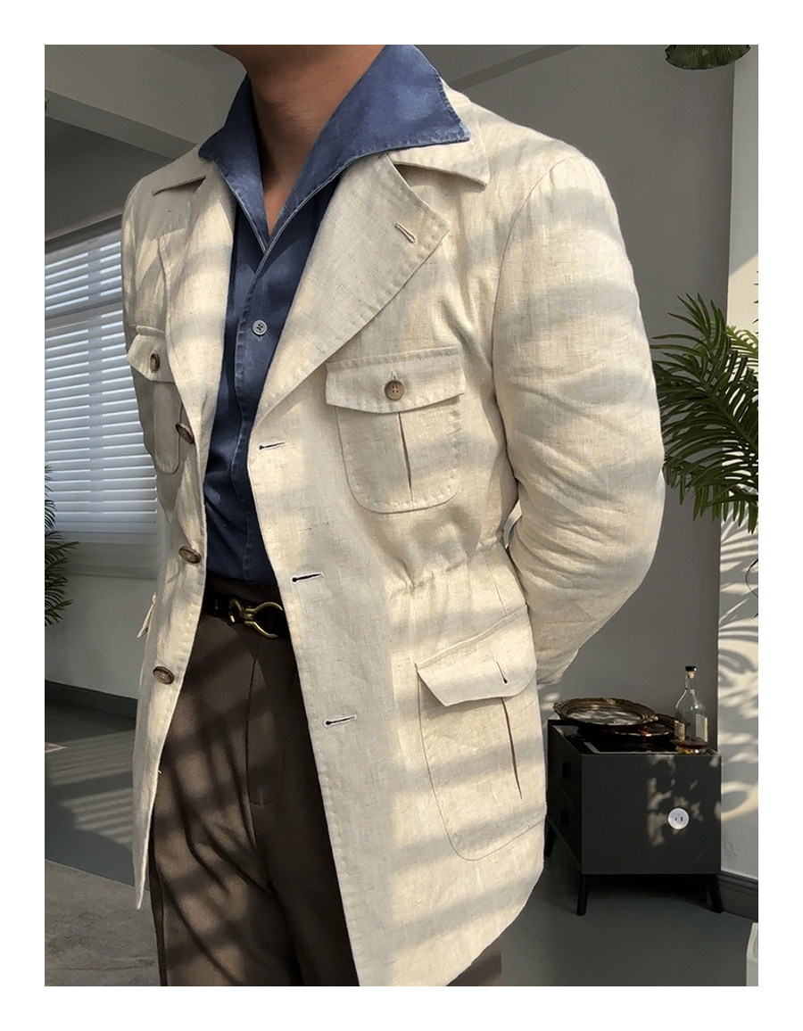 One-Piece Collar Denim Shirt