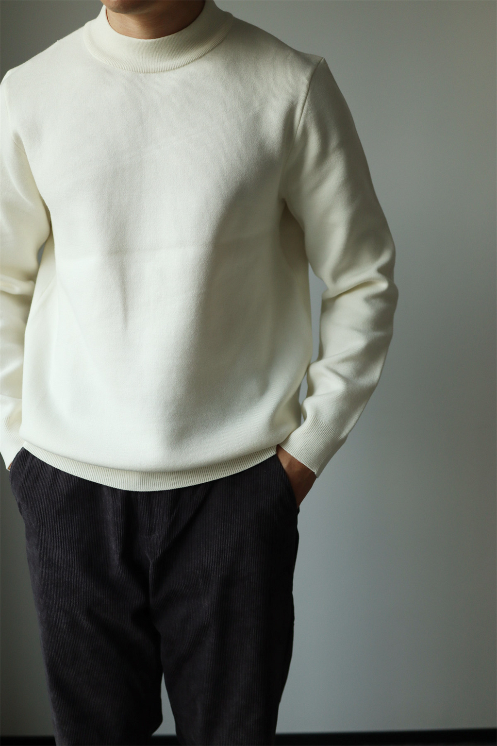 MONSEN Suitory Mid-Neck Ribbed Knit in Cotton product image