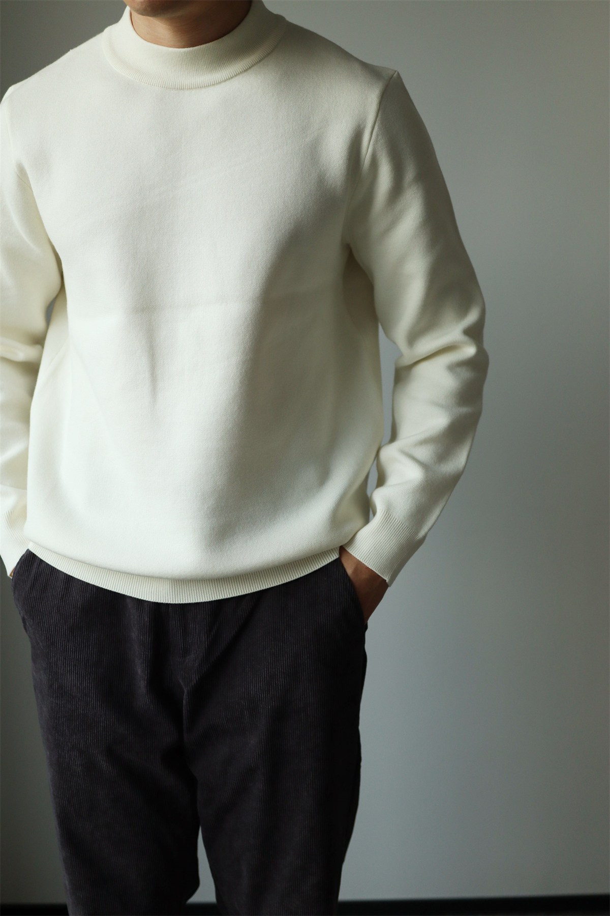 MONSEN Suitory Mid-Neck Ribbed Knit in Cotton product image