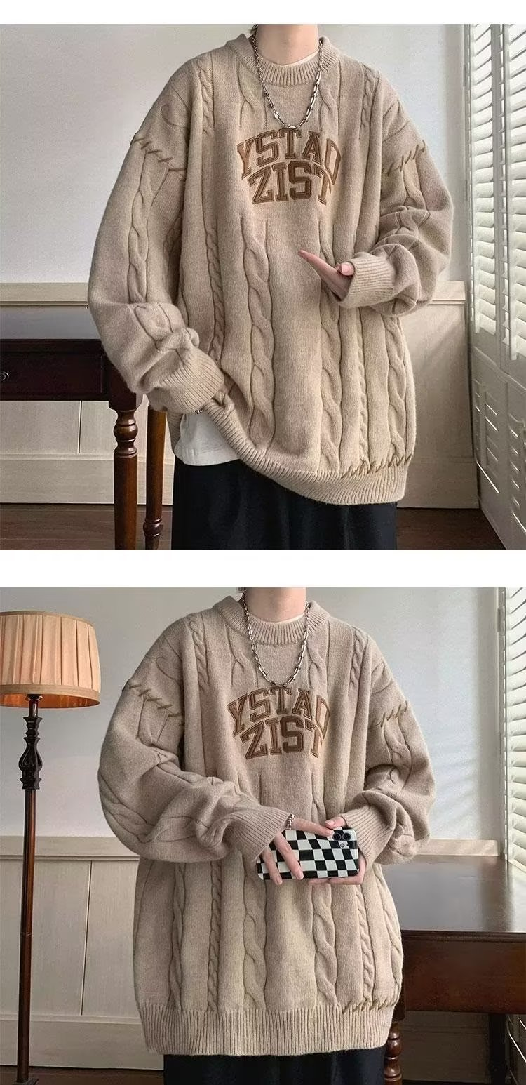 Cable-Knit Crewneck Sweater1