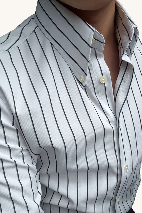 MONSEN Suitory Vintage Striped Dress Shirt in Cotton product image