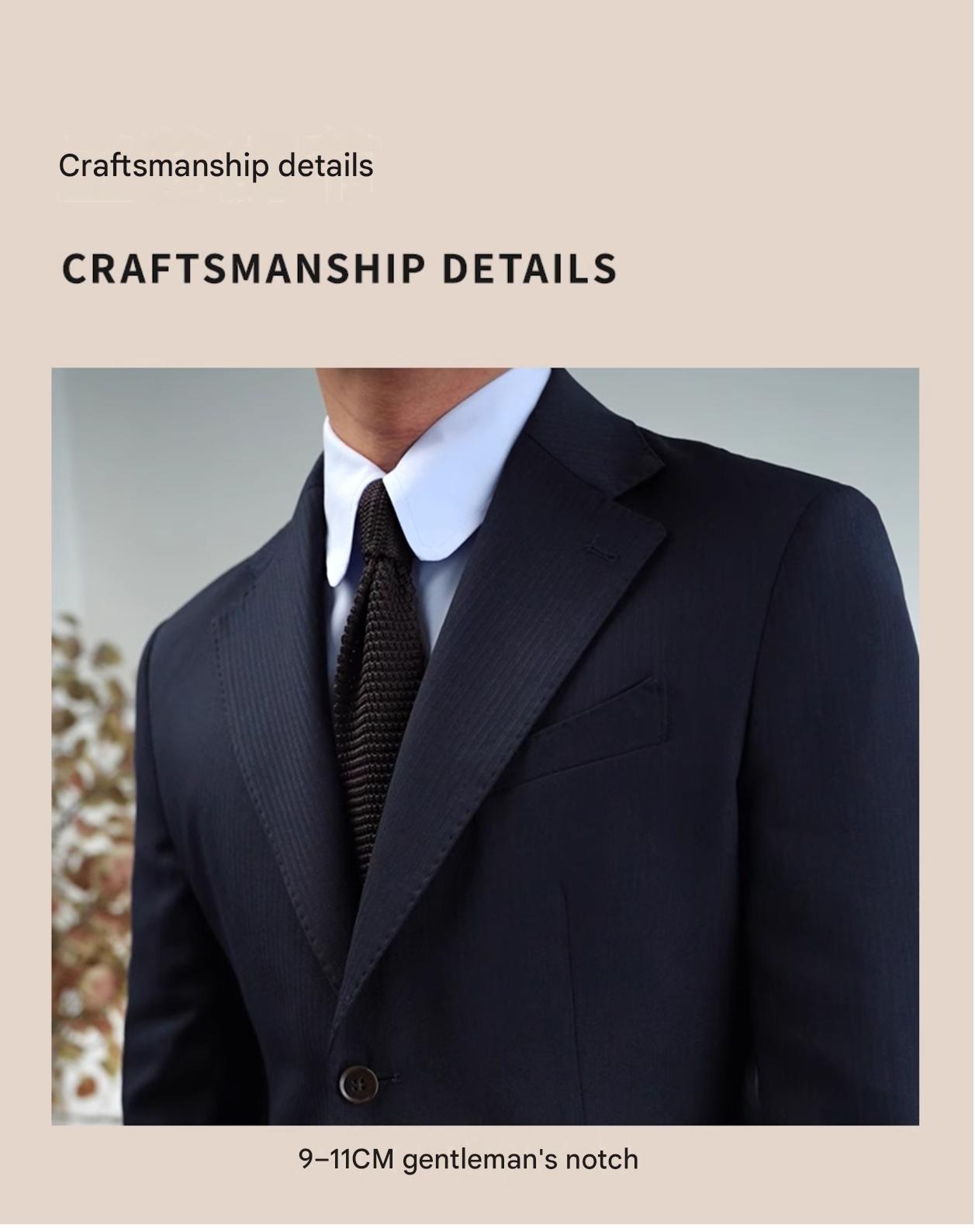 MONSEN Suitory Napoli Navy Dark-Stripe Suit in Wool product image