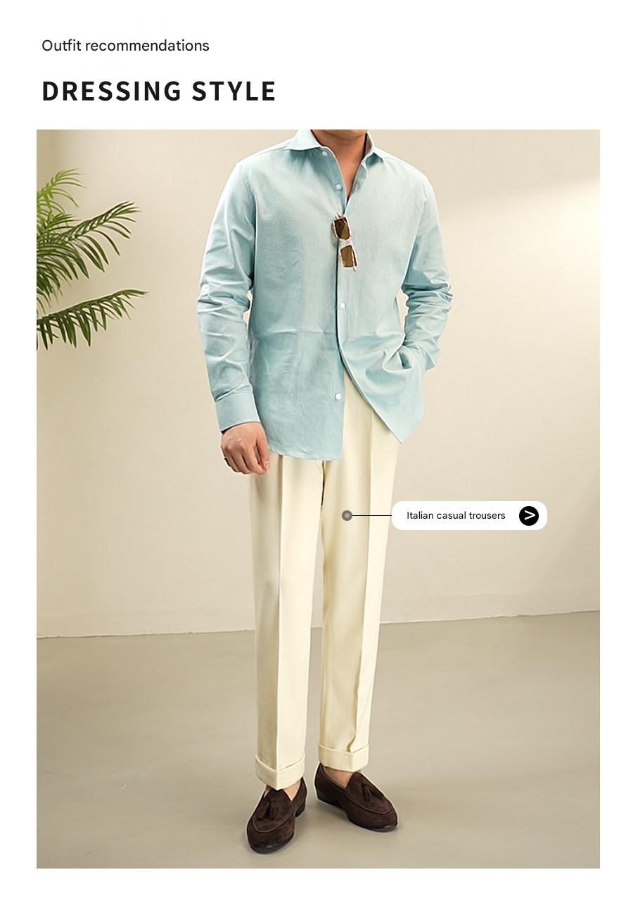 MONSEN Suitory Cotton-Linen Windsor Collar Shirt product image