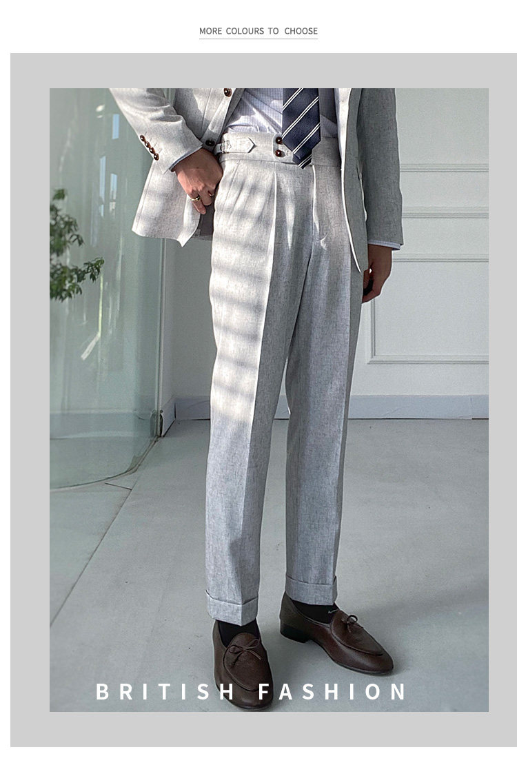 High-Waist Gray Trousers
