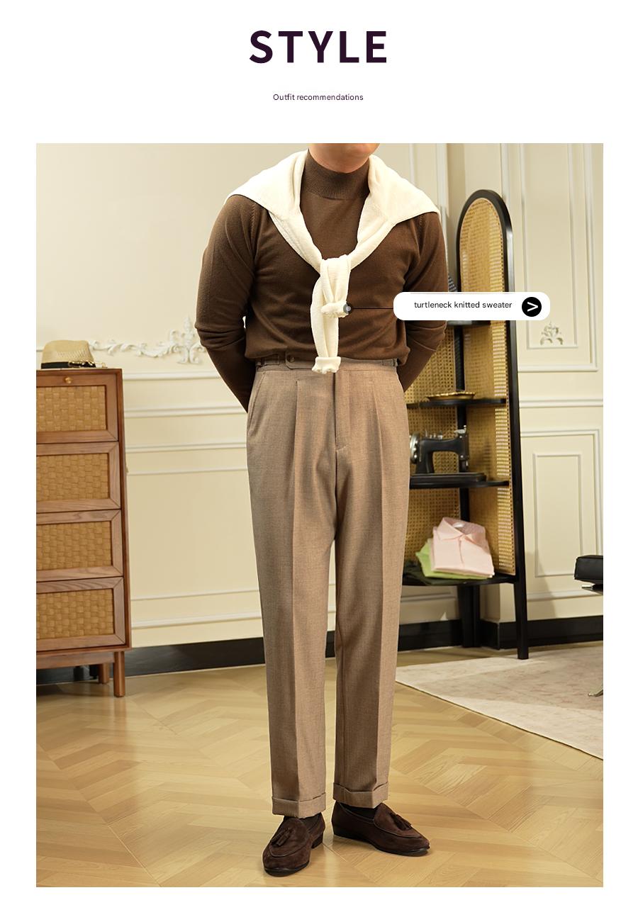 High-Waist Straight Trousers