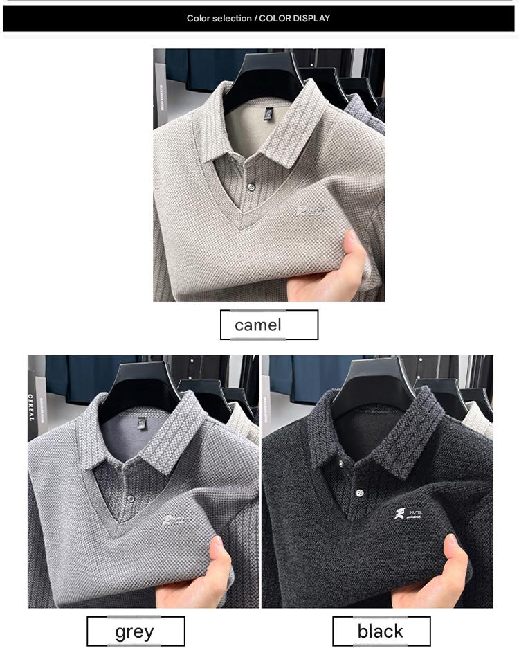 Velvet Faux Two-Piece Knit Sweater