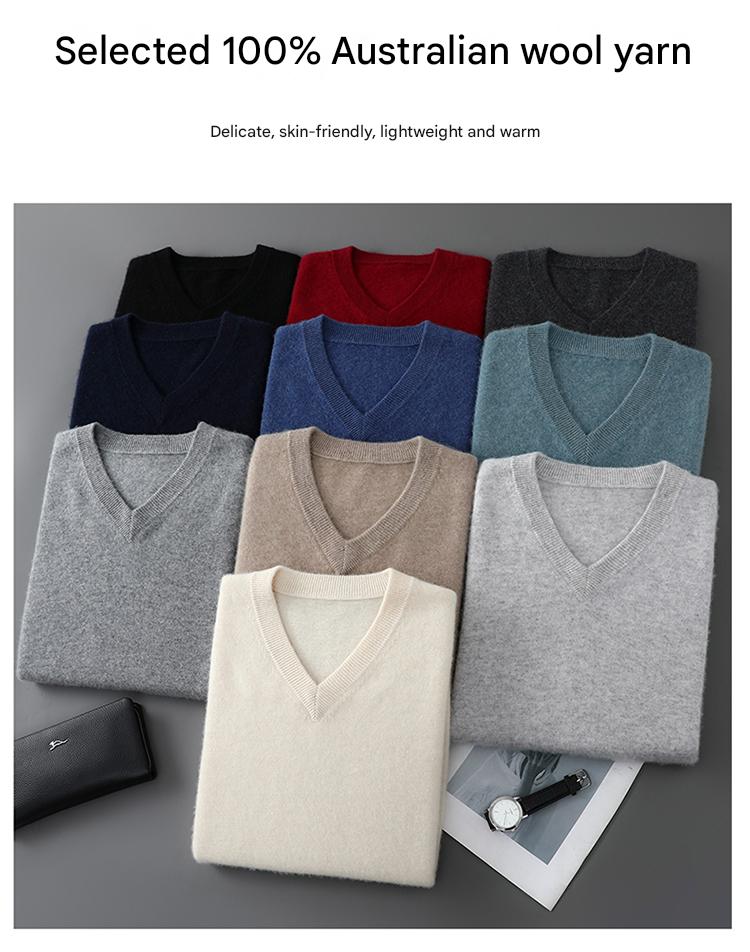 100% Wool V-Neck Sweater