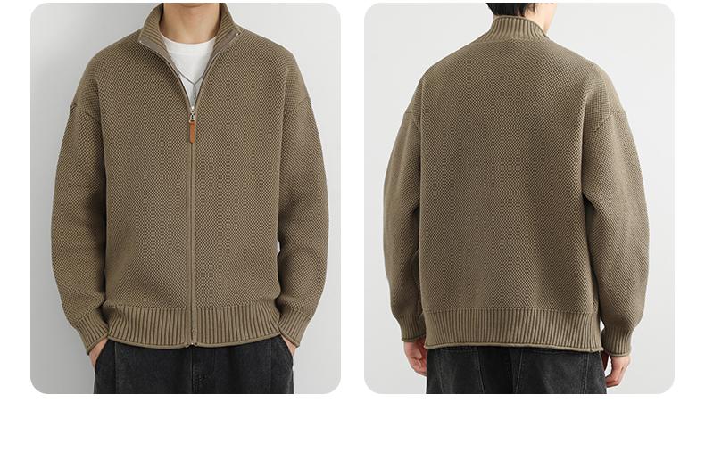 Cotton-Rich Knit Cardigan