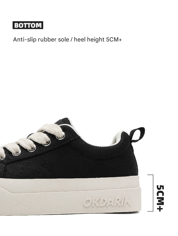 MONSEN Suitory Round-Toe Height-Boost Sneakers in Denim product image