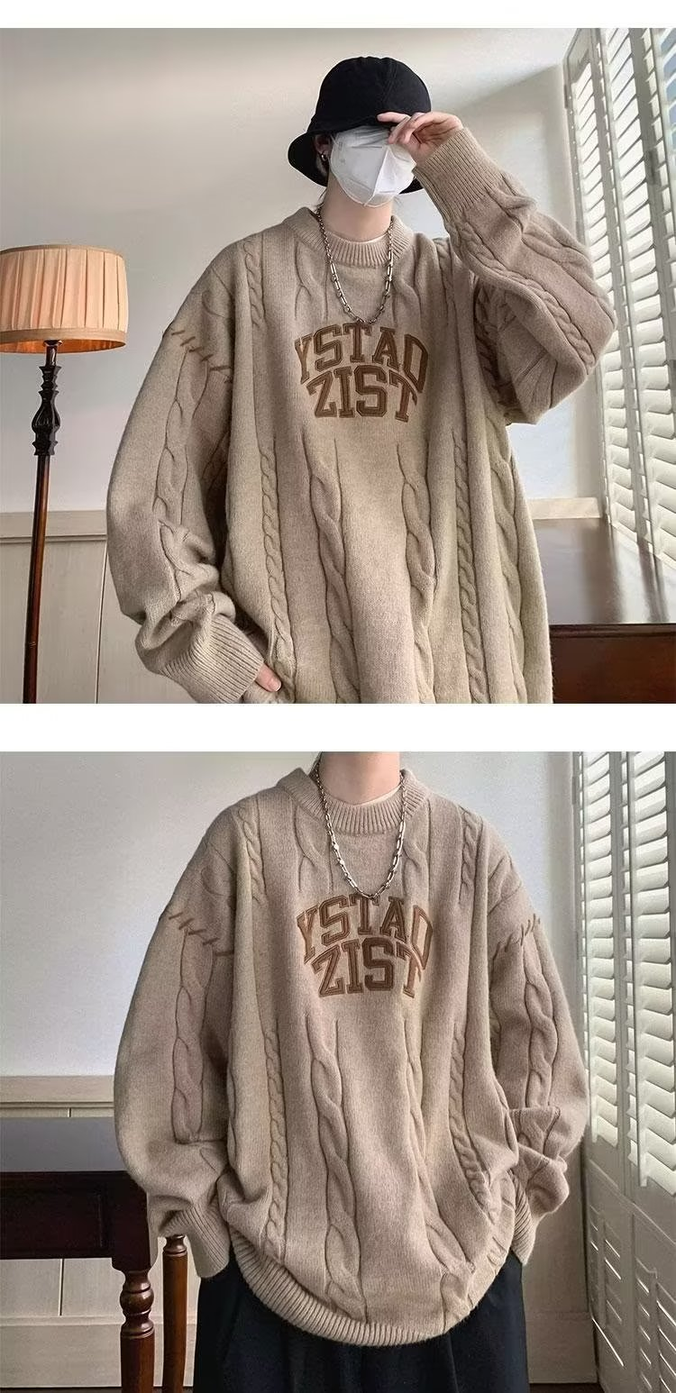 Cable-Knit Crewneck Sweater1