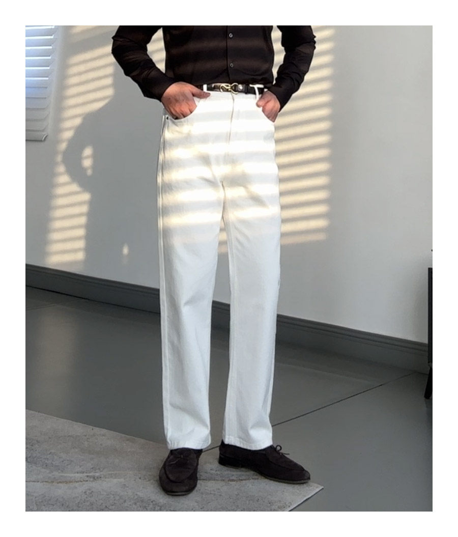 MONSEN Suitory Retro-Washed High-Rise Straight Jeans in Cotton product image