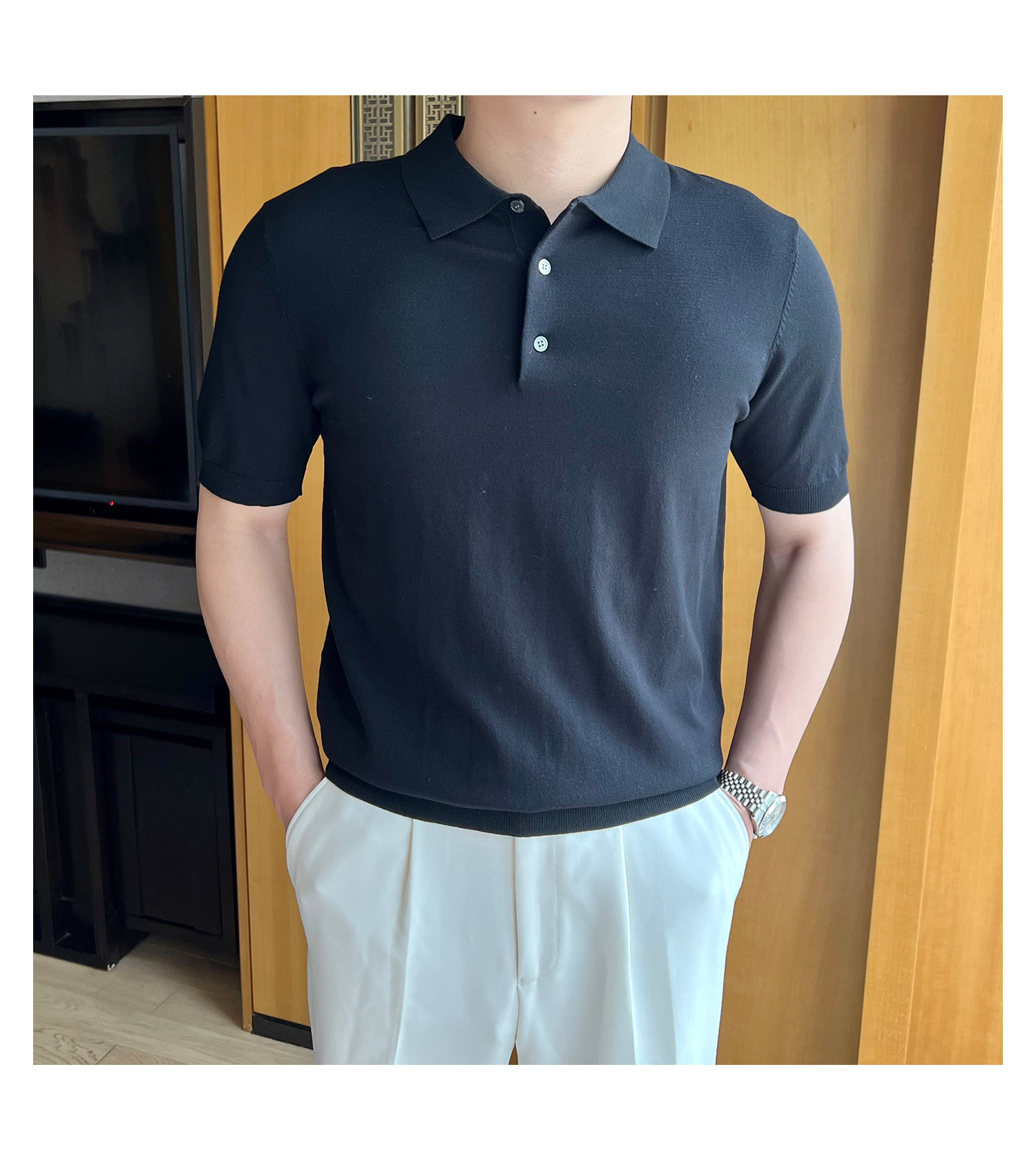 Slim-Fit Solid Knit Polo