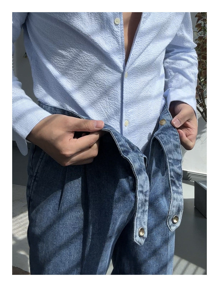 MONSEN Suitory Retro-Washed Naples Gurkha Jeans in Cotton product image