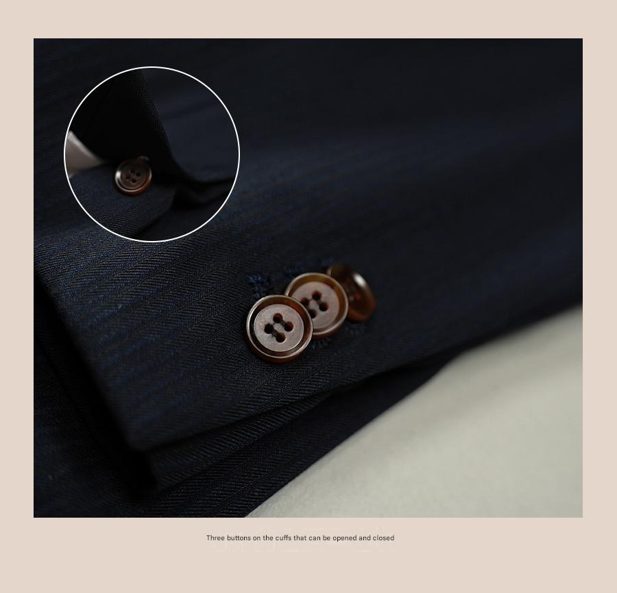 MONSEN Suitory Napoli Navy Dark-Stripe Suit in Wool product image