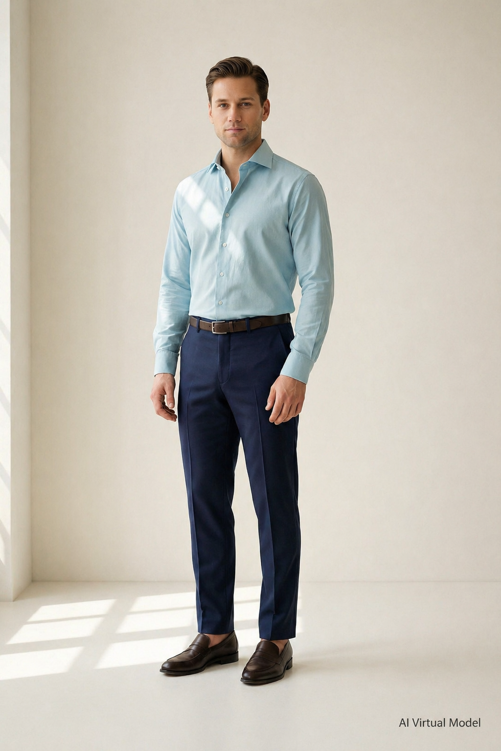 MONSEN Suitory Cotton-Linen Windsor Collar Shirt product image