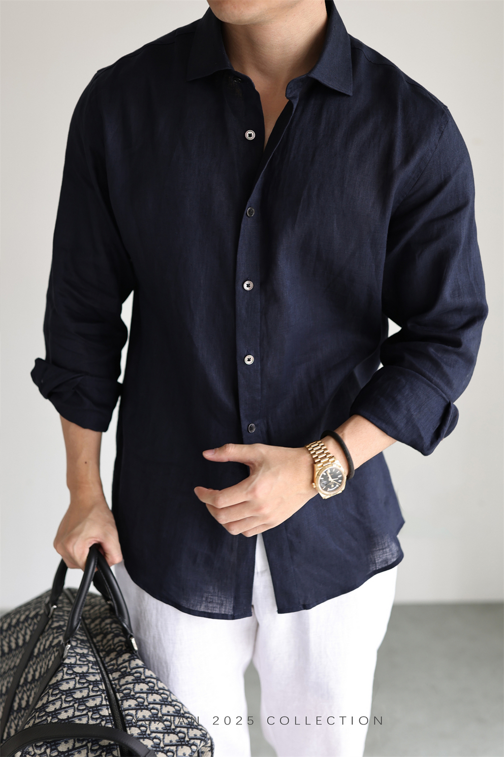 100% Linen Long-Sleeve Shirt