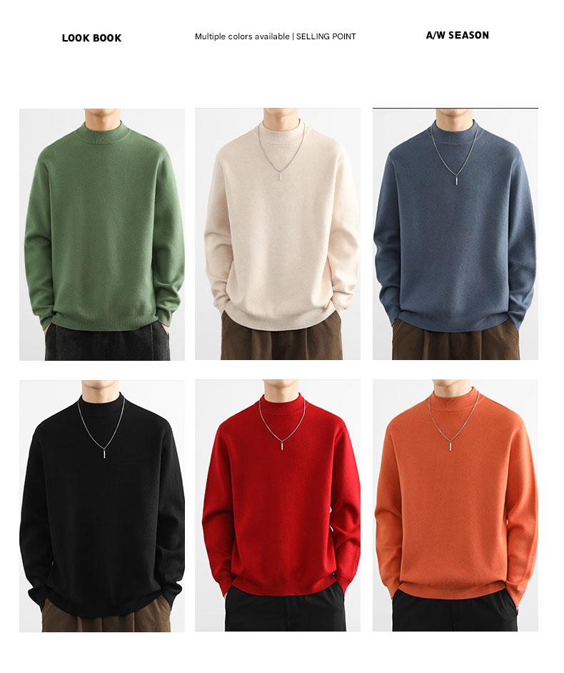 Fleece-Lined Mock-Neck Sweater