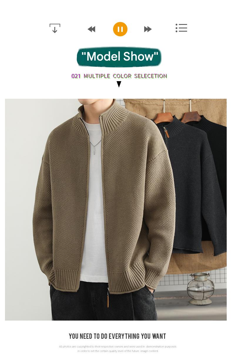 Cotton-Rich Knit Cardigan