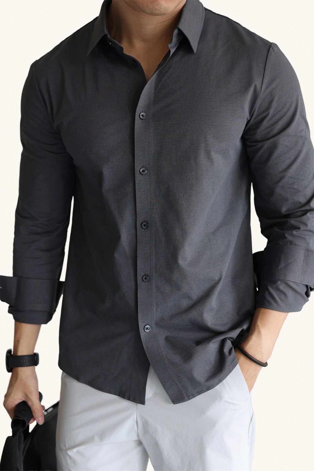 MONSEN Suitory Non-Iron Quick-Dry Shirt in Performance Blend front view
