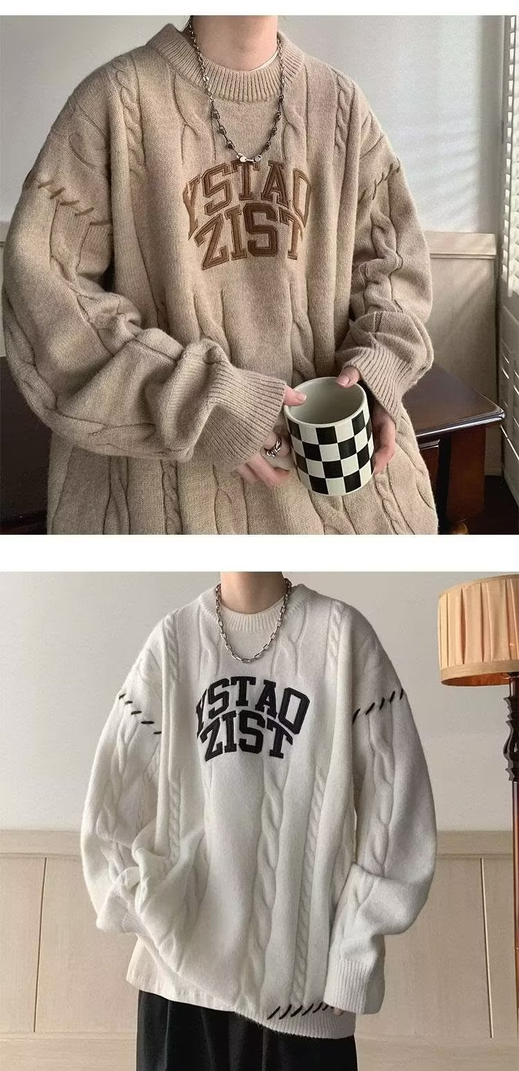 Cable-Knit Crewneck Sweater1