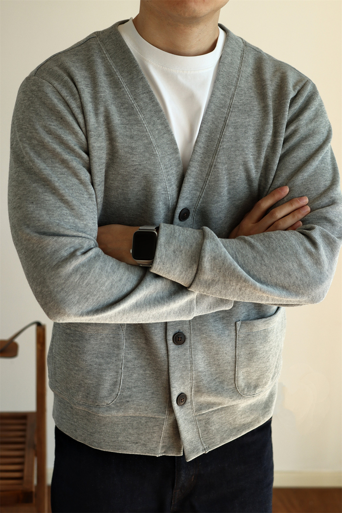 MONSEN Suitory Air-Layer Cotton Knit Cardigan product image