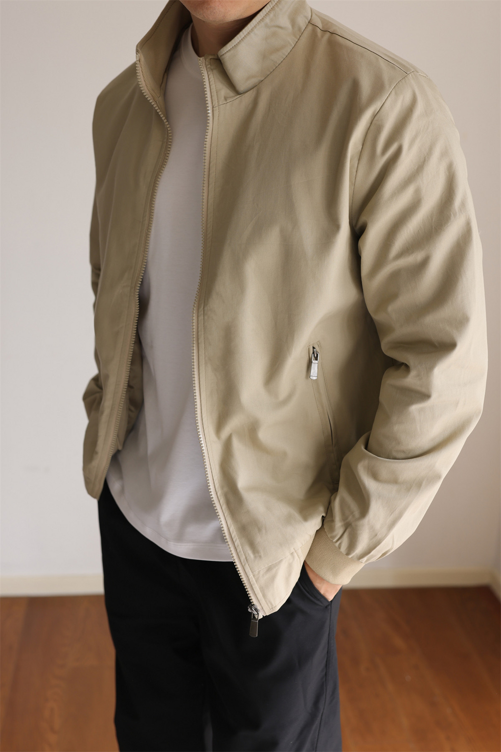 MONSEN Suitory Lightweight G9 Harrington Stand Collar Jacket in Performance Blend product image