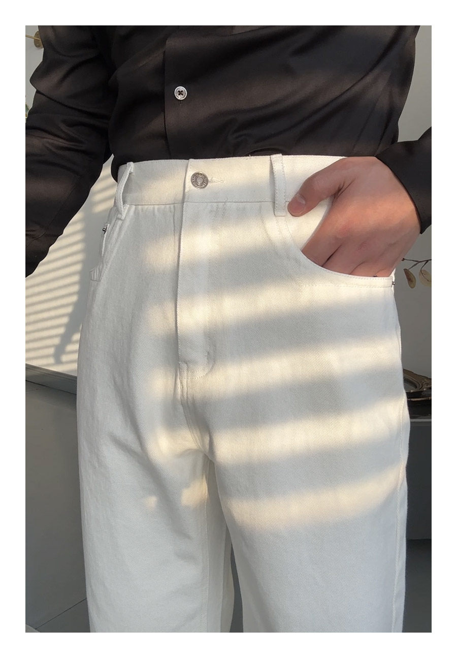 MONSEN Suitory Retro-Washed High-Rise Straight Jeans in Cotton product image