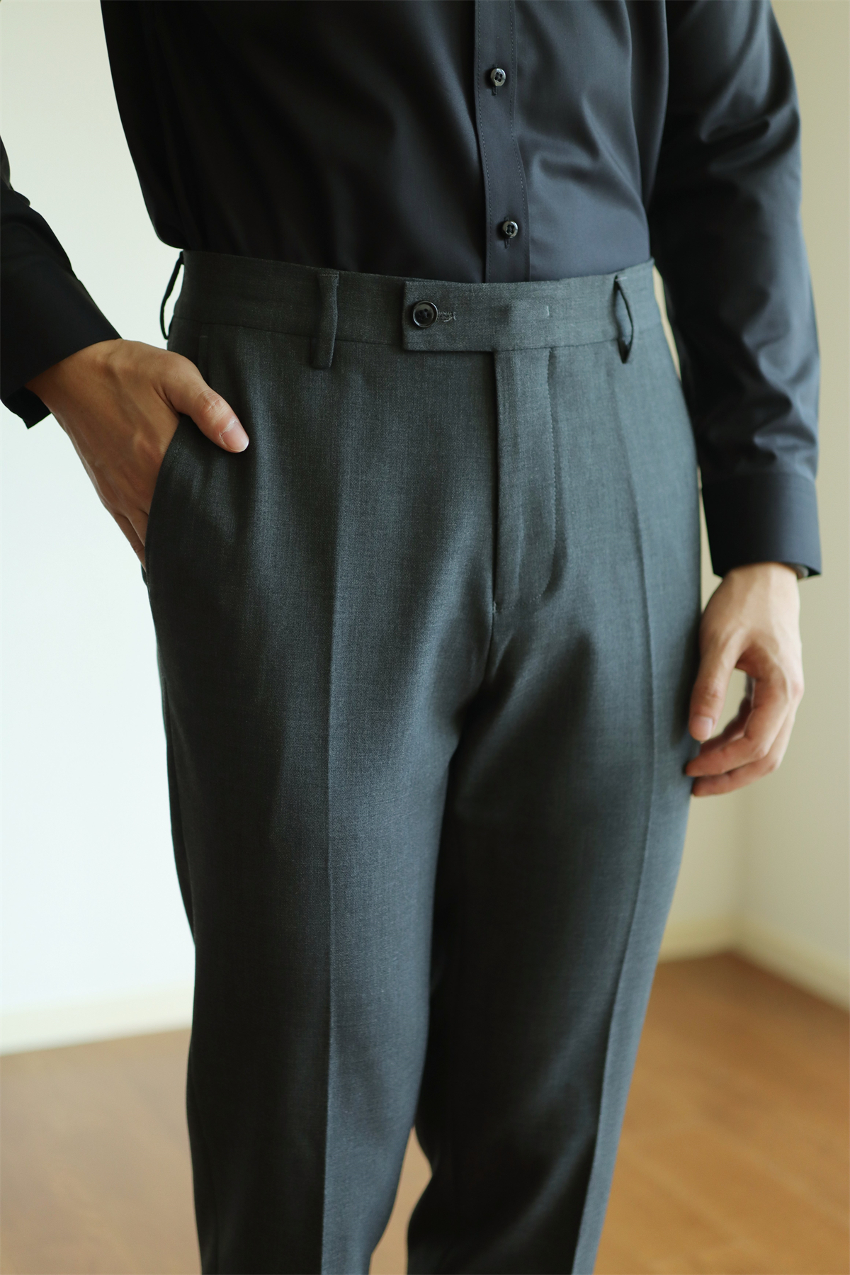 MONSEN Suitory Slim Stretch Non-Iron Trousers in Performance Blend product image
