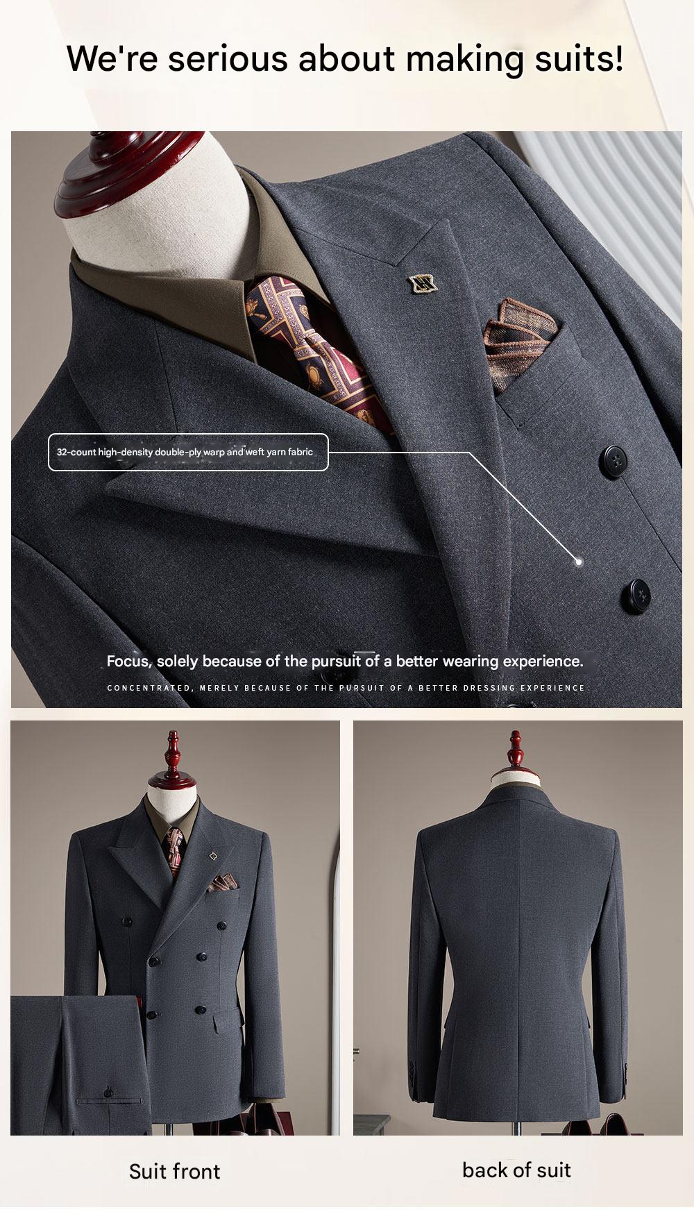 MONSEN Suitory A Refined Double-Breasted Suit in Performance Blend product image
