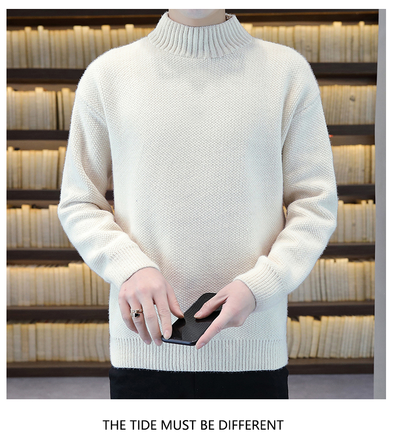 Mock-Neck Fleece Chenille Sweater