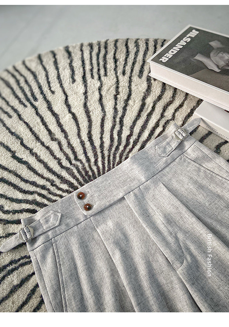 High-Waist Gray Trousers
