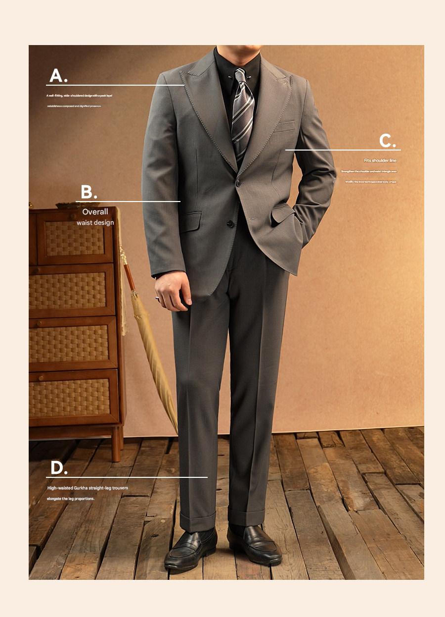 MONSEN Suitory Peak Lapel Formal Business Suit in Performance Blend product image