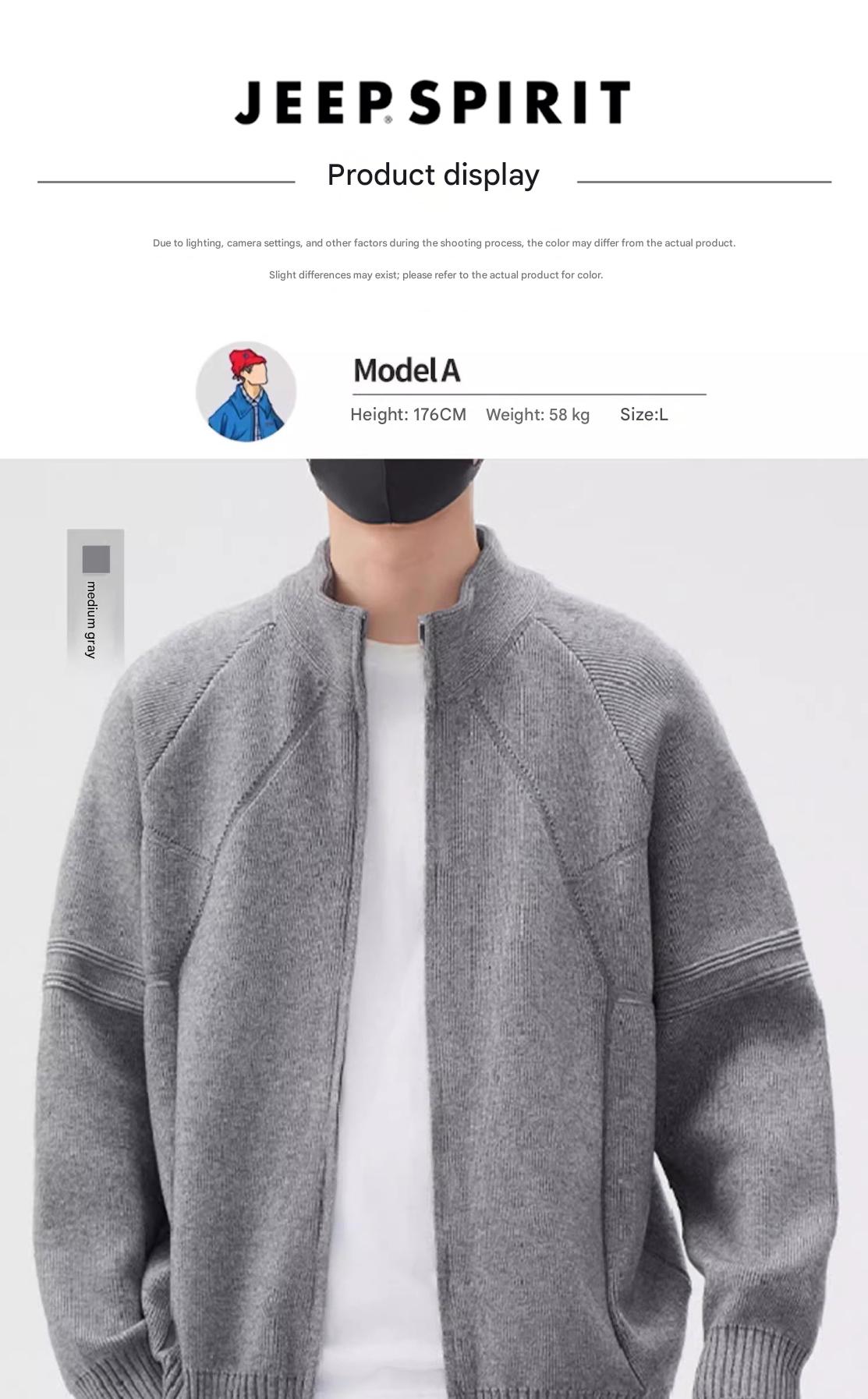 Thick Knit Stand-Collar Cardigan