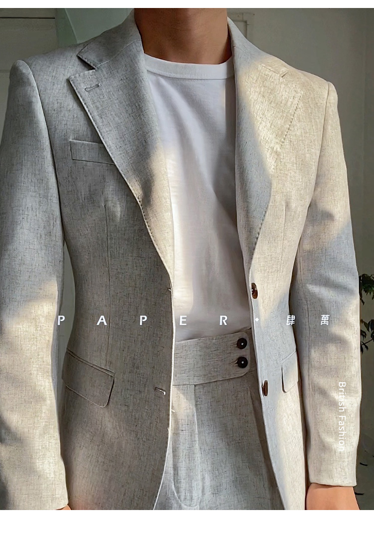 MONSEN Suitory Warm-Tone Italian Casual Blazer in Linen product image