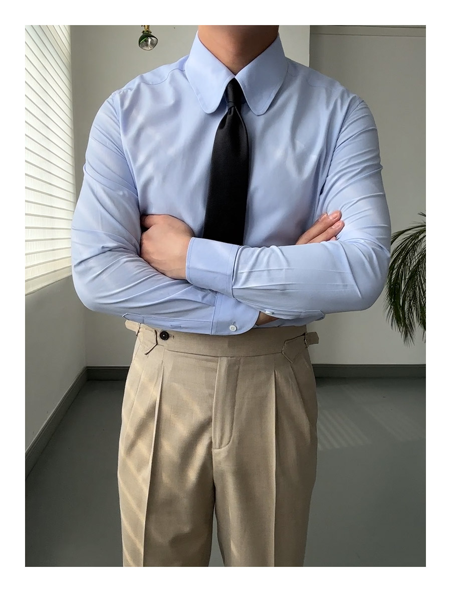Vintage Rounded-Collar Dress Shirt